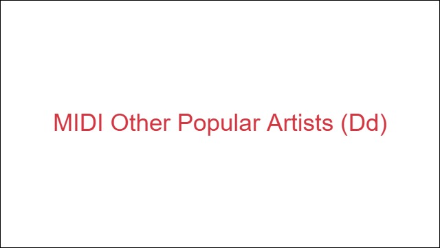 MIDI Other Popular Artists (Dd)